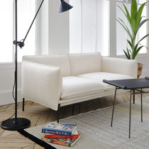 Contemporary sofa / fabric / leather / 2-person