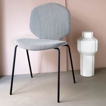 Contemporary chair / fabric / chromed metal...