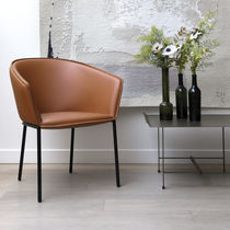 Contemporary chair / fabric / leather /...