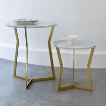 Contemporary side table / marble / lacquered...