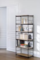 Contemporary bookcase / oak / metal / lacquered...