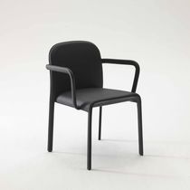 Contemporary chair / leather / upholstered...