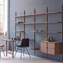Oak desk / walnut / brass / stainless steel