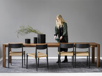 Contemporary table / oak / walnut / MDF