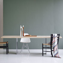 Contemporary table / elm / lacquered steel...