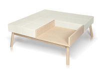 Contemporary coffee table / wooden / square