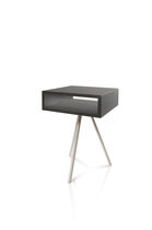 Contemporary side table / wooden / square