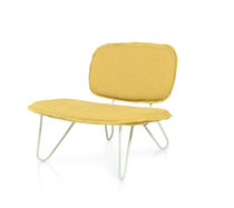Contemporary fireside chair / fabric