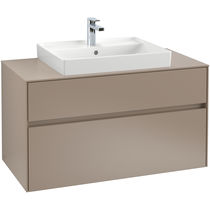 Single washbasin cabinet / wall-hung / wooden...