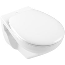 Wall-hung toilet / ceramic / rimless / commercial