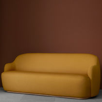 Contemporary sofa / fabric / leather / white
