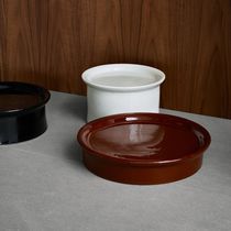 Flat plate / round / ceramic / plain