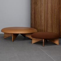 Contemporary stool / oak / beech / fabric