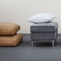 Contemporary footrest / fabric / oak / beech