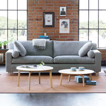 Traditional sofa / gray / white / fabric