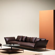 Modular sofa / contemporary / fabric / leather
