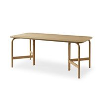 Contemporary table / oak / metal base /...