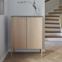 High sideboard / contemporary / oak / marble