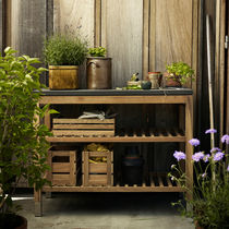 Contemporary shelf / teak / garden