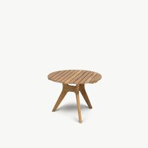 Contemporary side table / teak / round /...