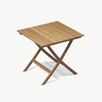 Contemporary table / teak / oval / square
