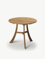 Contemporary table / teak / round / garden
