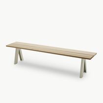 Garden bench / contemporary / steel / cedar