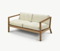 Contemporary sofa / garden / teak / 2-person
