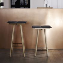 Contemporary bar stool / oak / with footrest...