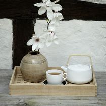 Teak serving tray / for domestic use