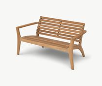 Contemporary garden bench / teak / with...