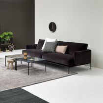 Contemporary sofa / leather / metal / 2-person