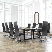 Contemporary visitor chair / metal / fabric...