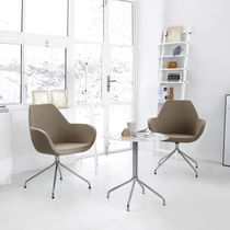 Contemporary visitor chair / metal / fabric...