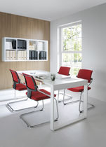 Contemporary visitor chair / metal / fabric...