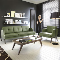 Contemporary coffee table / wooden / metal...