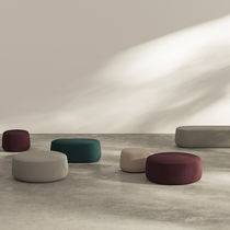 Contemporary pouf / fabric / round / blue