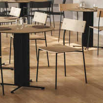 Contemporary chair / fabric / leather /...