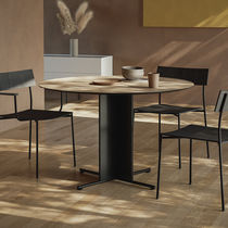 Contemporary table / wood veneer / MDF /...