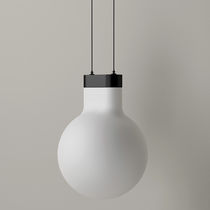 Pendant lamp / opal / contemporary / straight