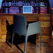 Contemporary chair / fabric / wooden base...