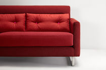 Contemporary sofa / red / fabric / stainless...