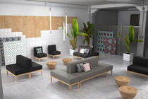Modular upholstered bench / contemporary...