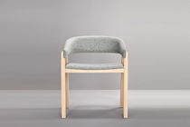 Contemporary chair / fabric / wooden base...