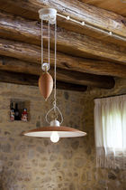 Pendant lamp / traditional / ceramic / brown