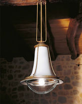 Pendant lamp / traditional / brass / glass