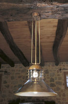 Pendant lamp / traditional / brass / glass
