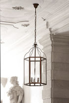 Pendant lamp / traditional / brass / glass