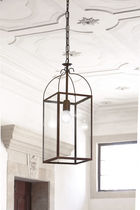Pendant lamp / traditional / brass / glass