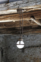 Pendant lamp / traditional / brass / glass